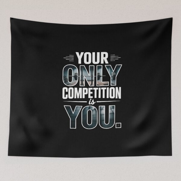 Item preview, Your Only Competition Is You – Dumbbell Gym Self Competition Quote designed and sold by Enea Kelo.