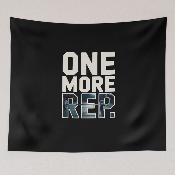 Item preview, One More Rep – Barbell Gym Push Limit Quote Art designed and sold by Enea Kelo.