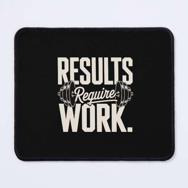 Item preview, Results Require Work – Barbell Gym Results Typography Poster designed and sold by Enea Kelo.