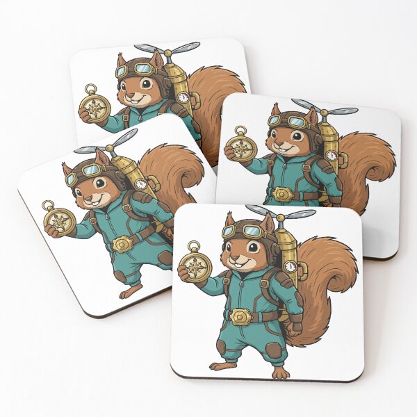 Item preview, Steampunk Squirrel Aviator Jetpack Compass designed and sold by PixelStudioBe.