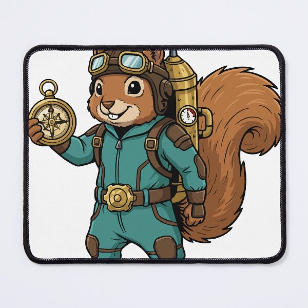 Item preview, Steampunk Squirrel Aviator Jetpack Compass designed and sold by PixelStudioBe.