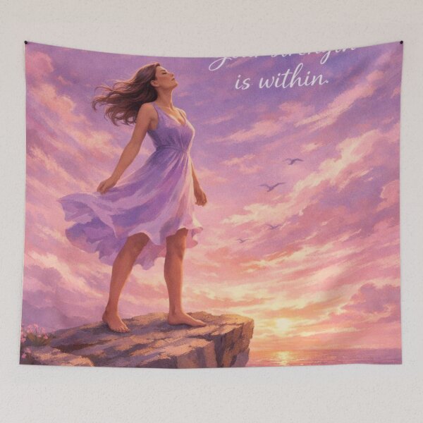 Item preview, Your Strength Lies Within (girl on a cliff, head held high) designed and sold by Caishi.