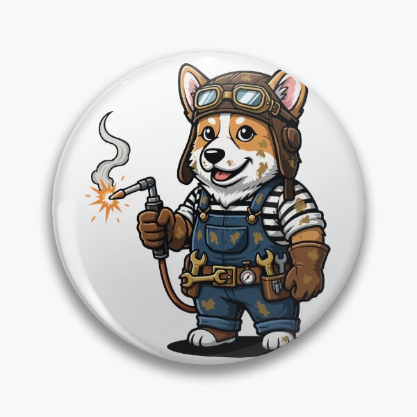 Item preview, Corgi Welder Steampunk Industrial Mechanic designed and sold by PixelStudioBe.