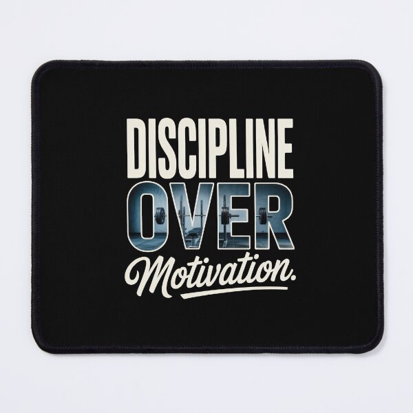Item preview, Discipline Over Motivation – Barbell Gym Discipline Quote designed and sold by Enea Kelo.