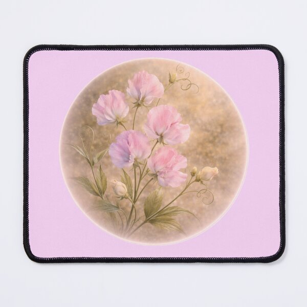 Item preview, Delicate Sweet Pea Blossoms – Romantic Floral Portrait designed and sold by TheJoyfulPen.