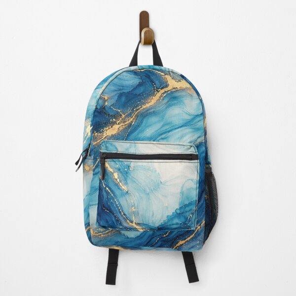 Item preview, Blue & Gold Liquid Marble - Abstract Ocean Ink Pattern designed and sold by Claudi's Palette.