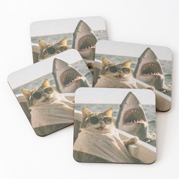 Item preview, Everything Is Fine Cat Meme - Funny Shark Attack & Sunbathing Kitty designed and sold by minstore.