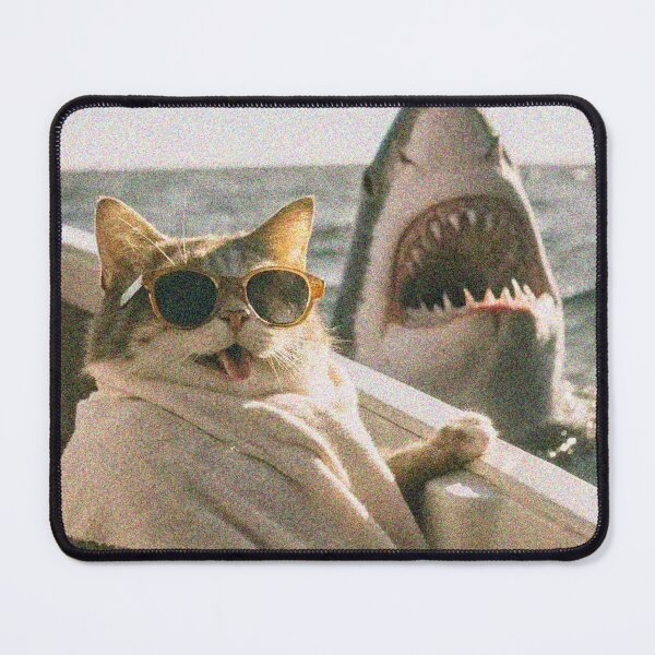 Item preview, Everything Is Fine Cat Meme - Funny Shark Attack & Sunbathing Kitty designed and sold by minstore.