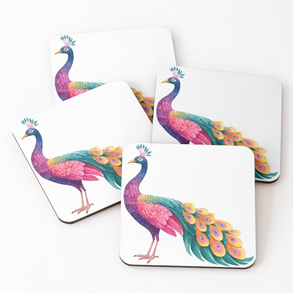 Item preview, Vibrant Peacock Folk Art - Colorful Fantasy Bird Print designed and sold by DesignArtist.ia.