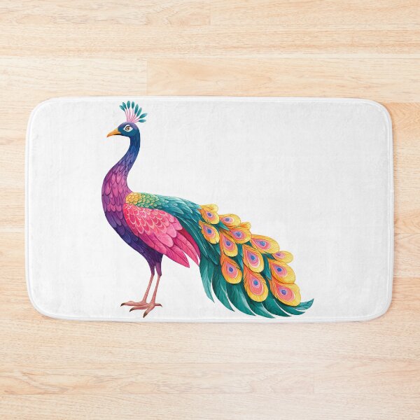 Item preview, Vibrant Peacock Folk Art - Colorful Fantasy Bird Print designed and sold by DesignArtist.ia.
