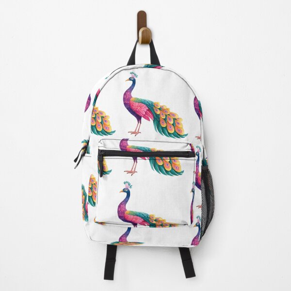 Item preview, Vibrant Peacock Folk Art - Colorful Fantasy Bird Print designed and sold by DesignArtist.ia.