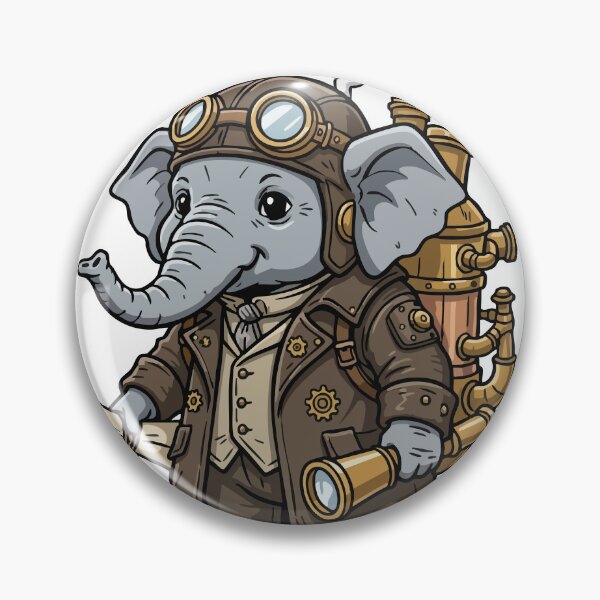Item preview, Steampunk Retro Steam Explorer Elephant designed and sold by PixelStudioBe.