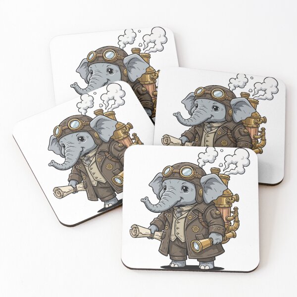 Item preview, Steampunk Retro Steam Explorer Elephant designed and sold by PixelStudioBe.