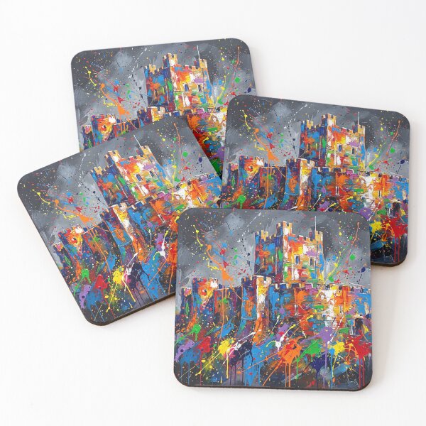 Item preview, Carrickfergus Castle Abstract Splatter Art – Colourful Northern Ireland Painting designed and sold by Printpix.