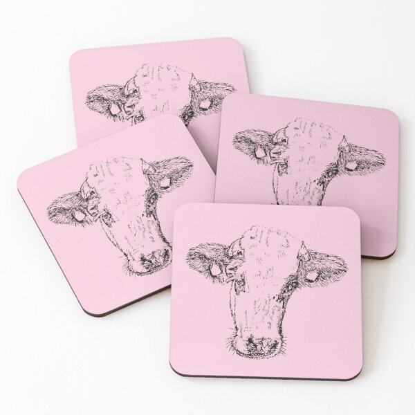 Item preview, Dairy Cow - (#F8C8DC) designed and sold by The Stippler Process.