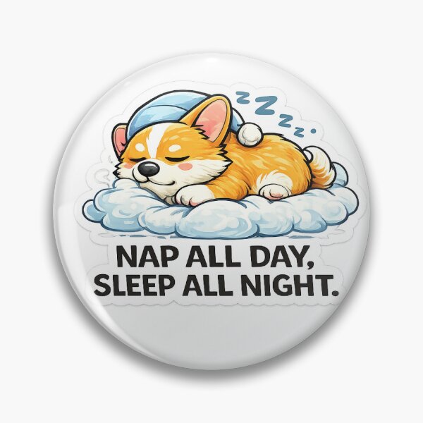 Item preview, Cute Sleeping Dog Nap All Day Sleep All Night Sticker designed and sold by PavelskiArt.