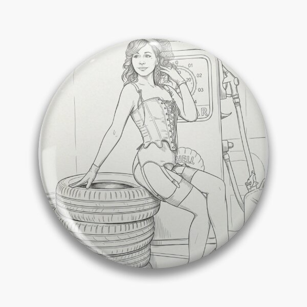Item preview, Retro Pin Up Gas Station Girl Vintage Mechanic Aesthetic designed and sold by Aura.Creative.