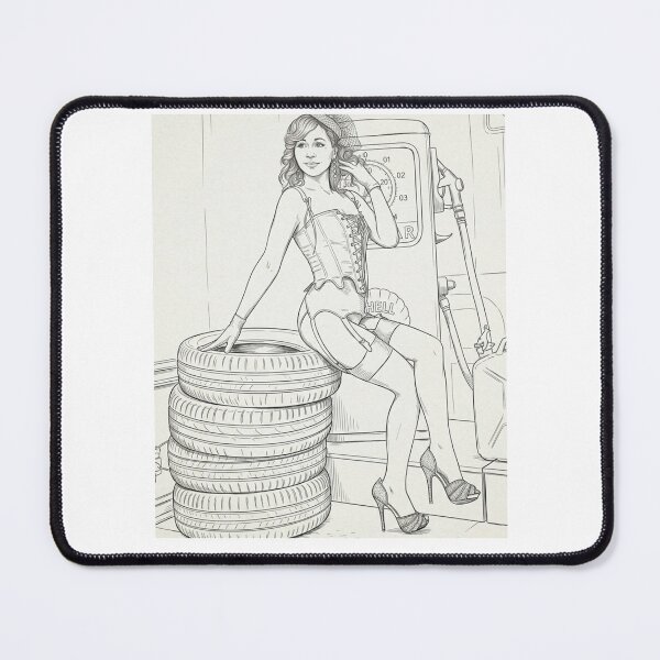 Item preview, Retro Pin Up Gas Station Girl Vintage Mechanic Aesthetic designed and sold by Aura.Creative.