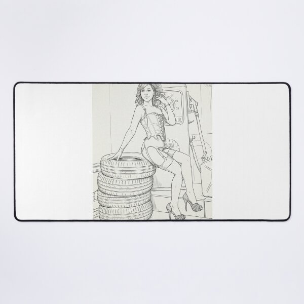 Item preview, Retro Pin Up Gas Station Girl Vintage Mechanic Aesthetic designed and sold by Aura.Creative.