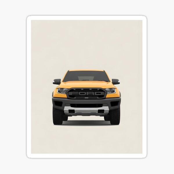 Ford Ranger Raptor Front View Illustration Modern Off-Road Pickup Truck Minimalist Poster Sticker