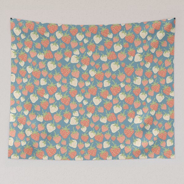 Item preview, Strawberry Fields Retro Berry Red Scatter designed and sold by Patternandflow.