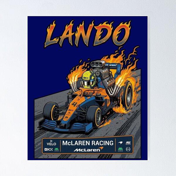 Item preview, Lando Norris McLaren F1 Hot Rod Racing Art designed and sold by Bizu digitalart..