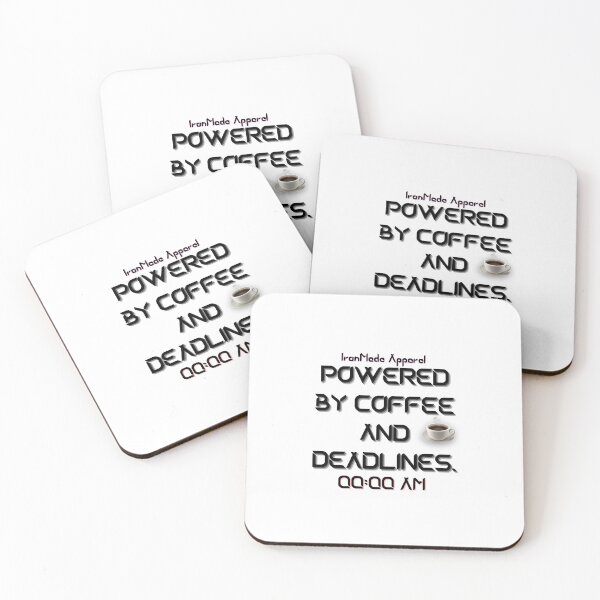 Item preview, Powered by Coffee and Deadlines T-Shirt for Electricians – Work Hard, Laugh Hard designed and sold by IronMade Apparel.