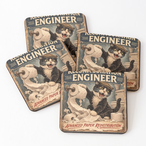 Item preview, Toilet Roll Reconfiguration Engineer - Funny Cat Lover Shirt/Domestic Cat Chaos Humour  designed and sold by Halejo68.