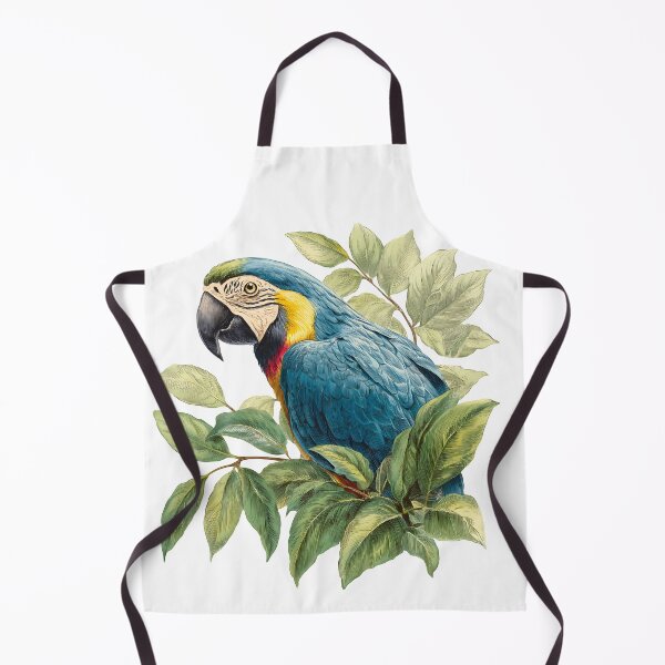 Item preview, Vibrant Macaw Parrot on Leaves - Detailed Tropical Bird Art Print designed and sold by DesignArtist.ia.