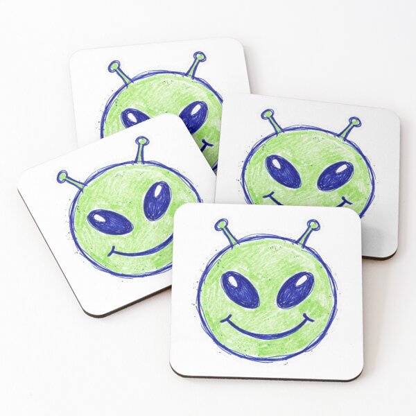 Item preview, Cute Alien Smiley Doodle designed and sold by crazygoose30.