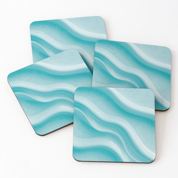Item preview, Shades of Teal Wavy Lines Pattern Background designed and sold by burbankdesigns.