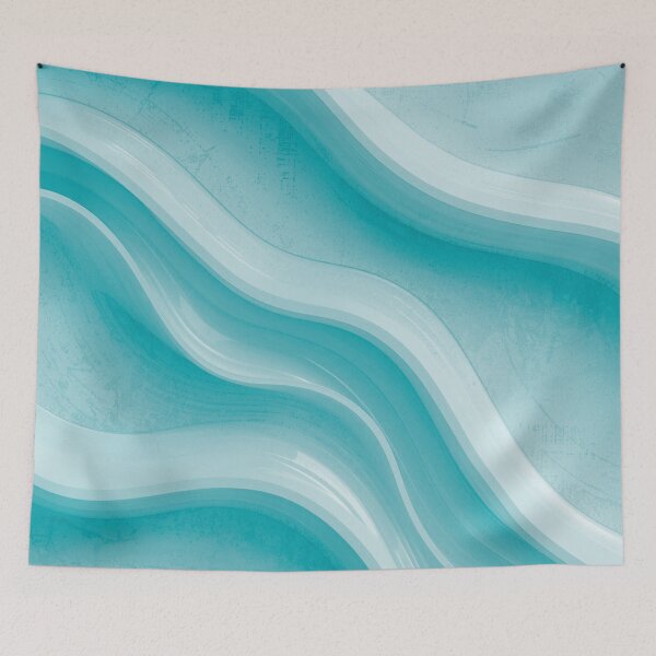 Item preview, Shades of Teal Wavy Lines Pattern Background designed and sold by burbankdesigns.