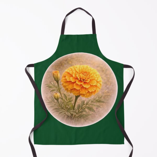 Item preview, Golden Garden Marigold – Radiant Floral Portrait designed and sold by TheJoyfulPen.