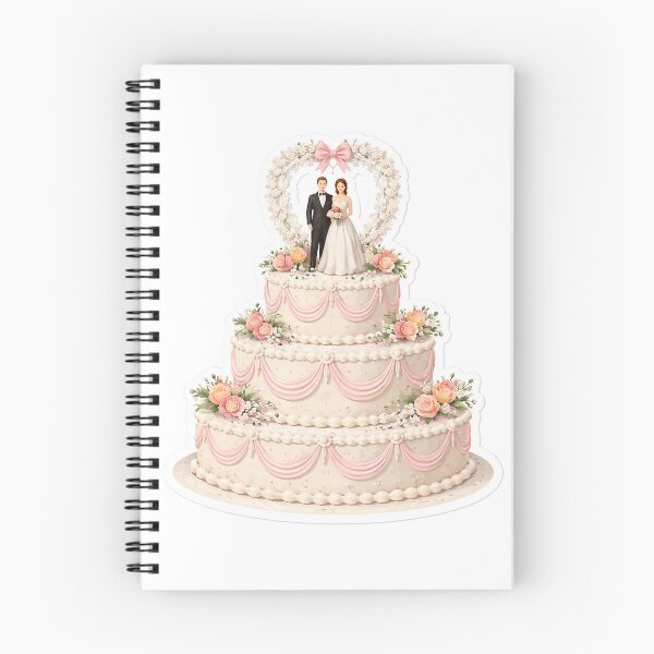 Item preview, A timeless symbol of love and celebration. This vintage-style wedding cake sticker features an elegant multi-tier cake. designed and sold by PIXEL POP DESIGNS - Beyond the Norm!.