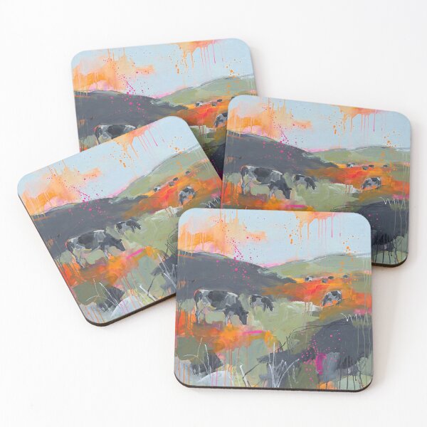 Item preview, Abstract Irish Cows in a Colour‑Splashed Countryside designed and sold by Printpix.