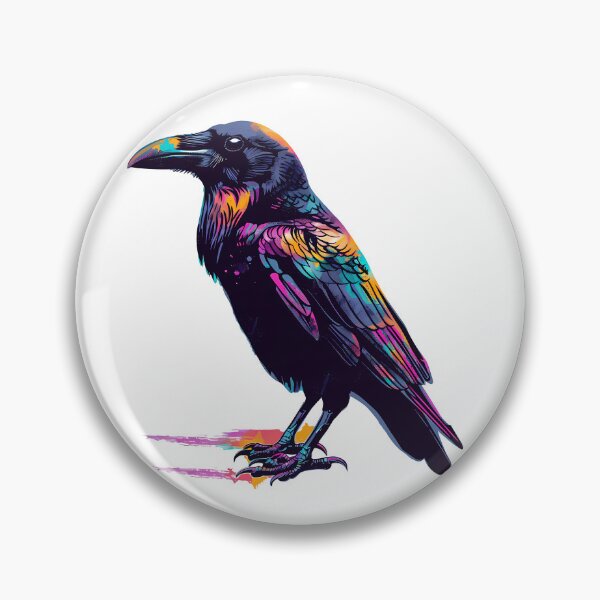 Item preview, Neon Rainbow Crow Raven - Psychedelic Dark Fantasy Bird Art Print designed and sold by DesignArtist.ia.
