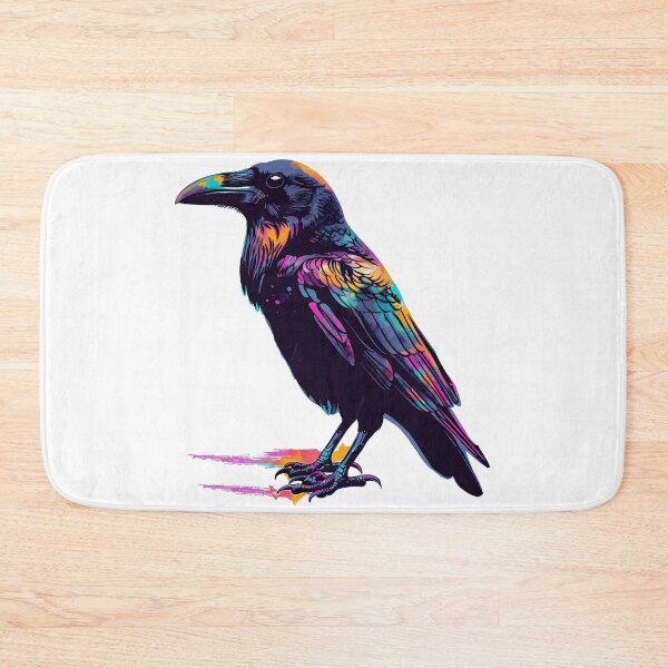 Item preview, Neon Rainbow Crow Raven - Psychedelic Dark Fantasy Bird Art Print designed and sold by DesignArtist.ia.