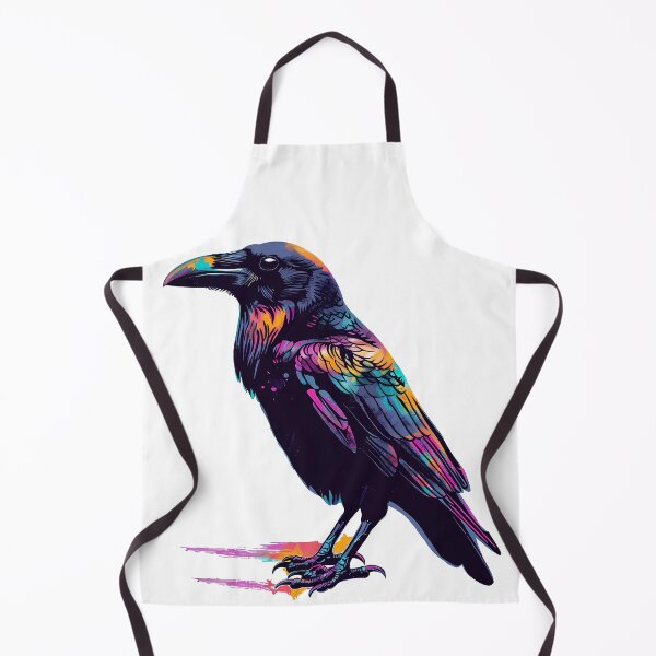 Item preview, Neon Rainbow Crow Raven - Psychedelic Dark Fantasy Bird Art Print designed and sold by DesignArtist.ia.