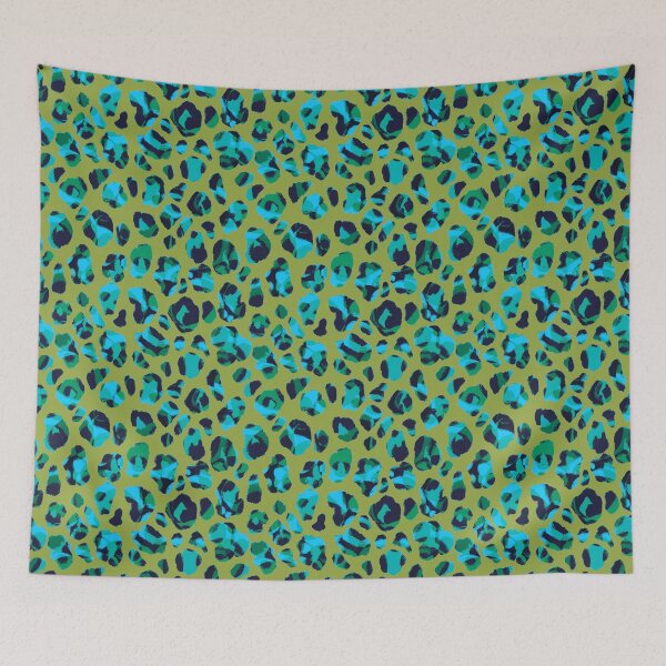 Item preview, Abstract Multicolour Green Teal Leopard Animal Print designed and sold by Patternandflow.
