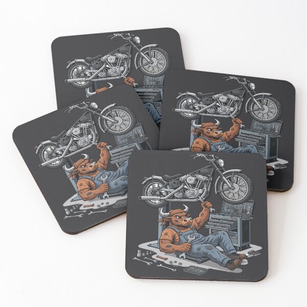 Item preview, Mechanical Beast - Vintage Motorcycle Mechanic Bull Art designed and sold by AmazingEG.
