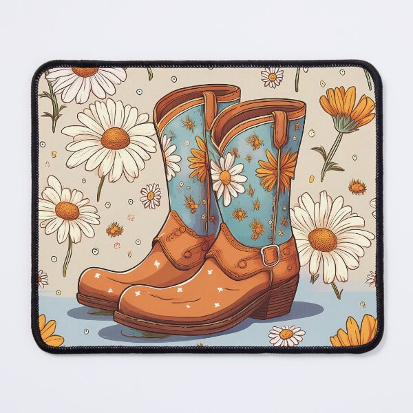 Item preview, Cowgirl boots illustration design pattern designed and sold by Clara Fruggeri.