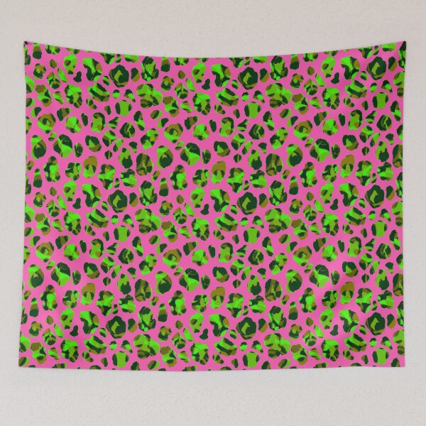 Item preview, Abstract Multicolour Green Pink Neon Leopard Animal Print designed and sold by Patternandflow.
