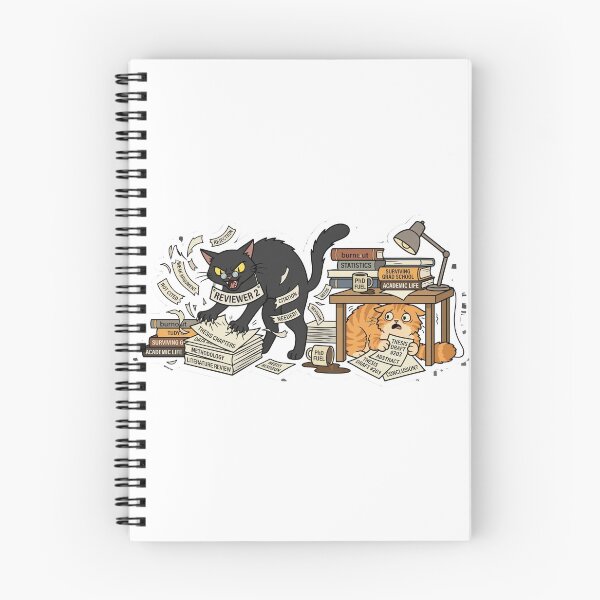 Item preview, "Reviewer 2" Cat Attacks Stressed PhD Student's Thesis Draft Meme Sticker designed and sold by AuroraPixelDa.