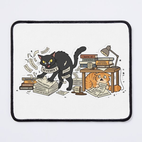 Item preview, "Reviewer 2" Cat Attacks Stressed PhD Student's Thesis Draft Meme Sticker designed and sold by AuroraPixelDa.
