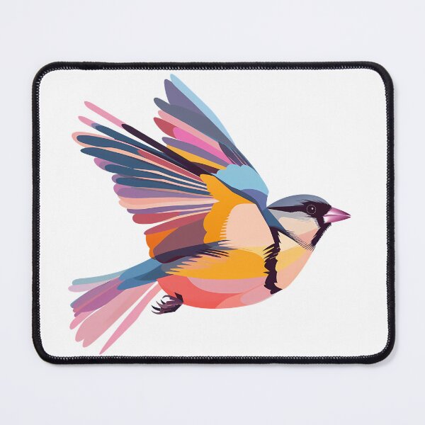 Item preview, Geometric Goldfinch Flight - Vibrant Modern Bird Art Print designed and sold by DesignArtist.ia.