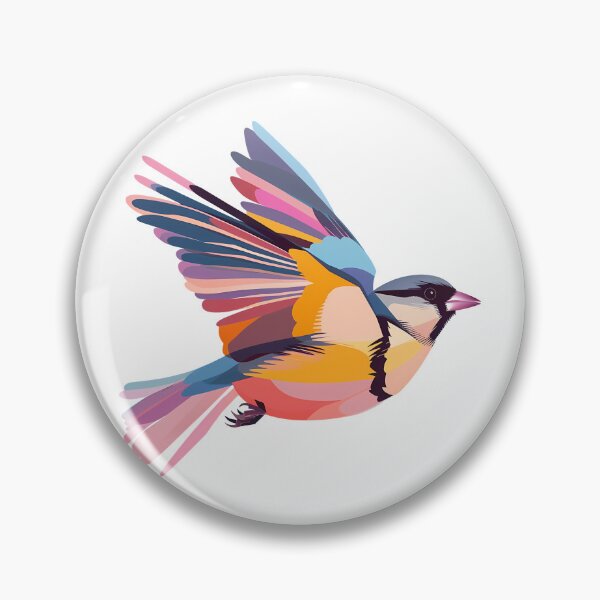 Item preview, Geometric Goldfinch Flight - Vibrant Modern Bird Art Print designed and sold by DesignArtist.ia.