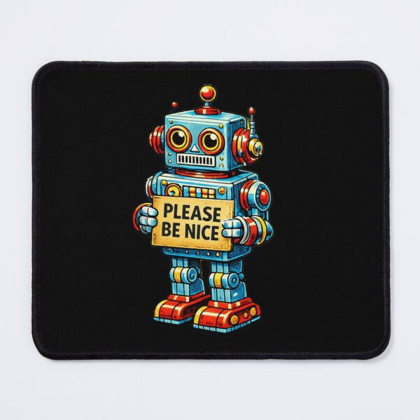 Item preview, Be Nice To The Artificial Intelligence Robot Retro Sci Fi designed and sold by Retro Mood Co.