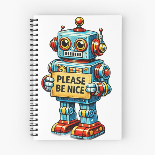 Item preview, Be Nice To The Artificial Intelligence Robot Retro Sci Fi designed and sold by Retro Mood Co.