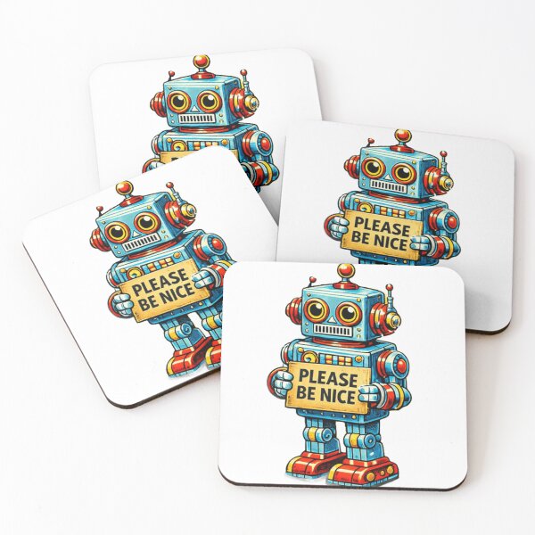 Item preview, Be Nice To The Artificial Intelligence Robot Retro Sci Fi designed and sold by Retro Mood Co.