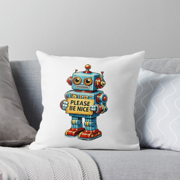 Item preview, Be Nice To The Artificial Intelligence Robot Retro Sci Fi designed and sold by Retro Mood Co.